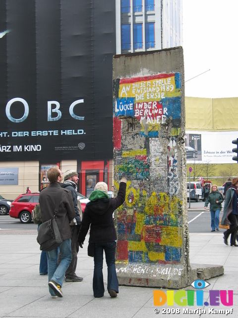 25134 Dan, Brad and Laura at remnant of Berlin wall